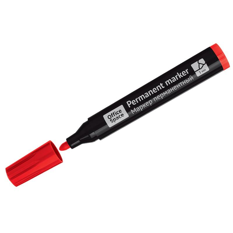 Маркер перманентный OfficeSpace "Contact" красный, пулевидный, без Маркер перманентный OfficeSpace "Contact" красный, пулевидный, без