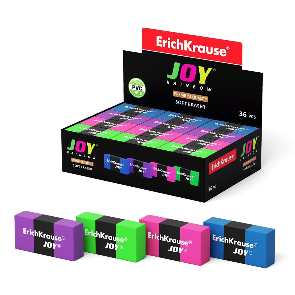 Ластик Erich Krause JOY Rainbow (в коробке по 36 шт.) Ластик Erich Krause JOY Rainbow (в коробке по 36 шт.)
