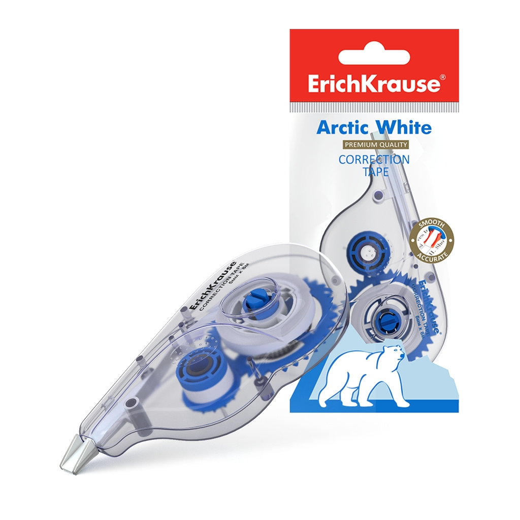 Корректирующая лента Erich Krause Arctic white, 5мм х 8м (в пакете по 1 шт.) Корректирующая лента Erich Krause Arctic white, 5мм х 8м (в пакете по 1 шт.)