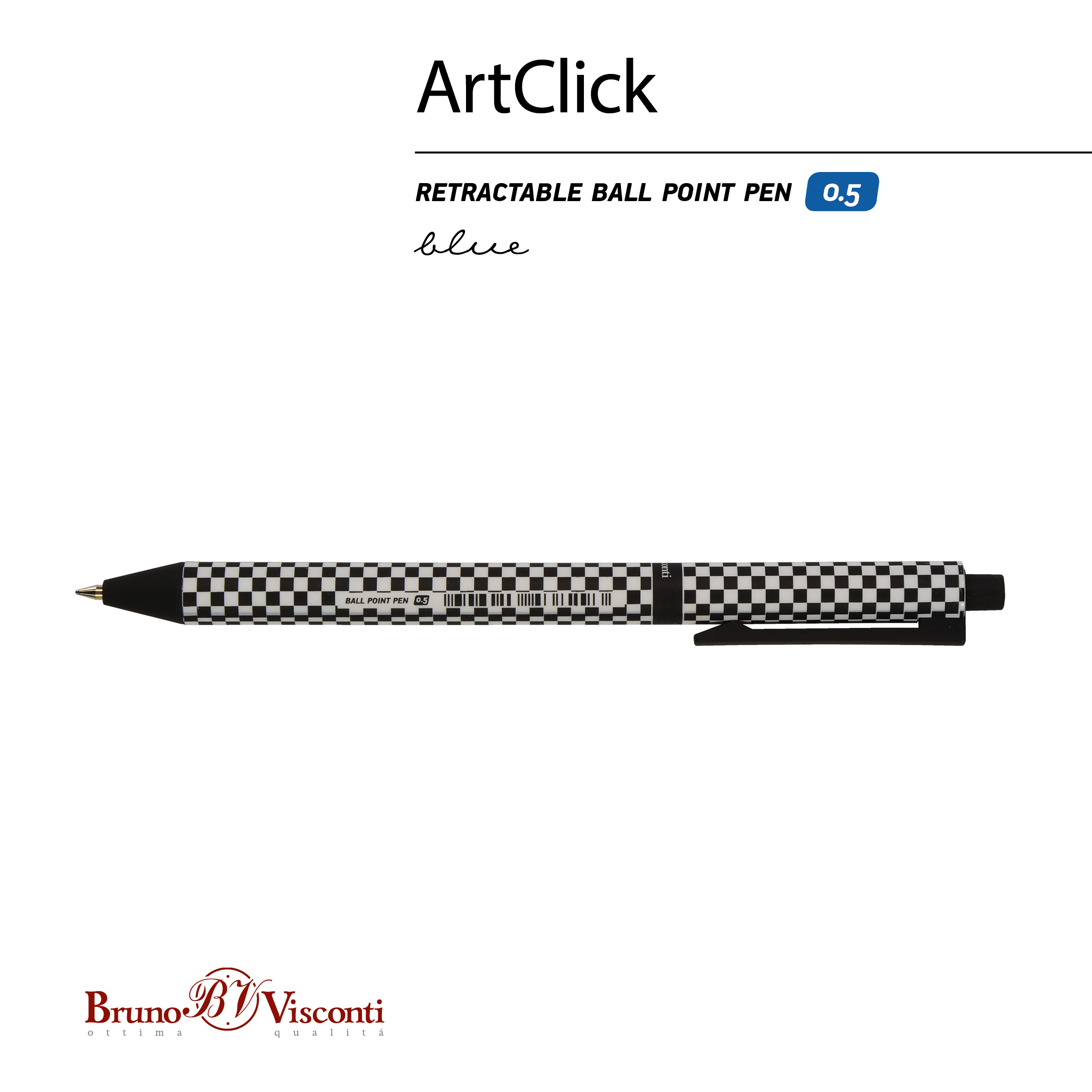 РУЧКА "ArtClick. Шашечки" ШАРИКОВАЯ 0.5 ММ, СИНЯЯ РУЧКА "ArtClick. Шашечки" ШАРИКОВАЯ 0.5 ММ, СИНЯЯ