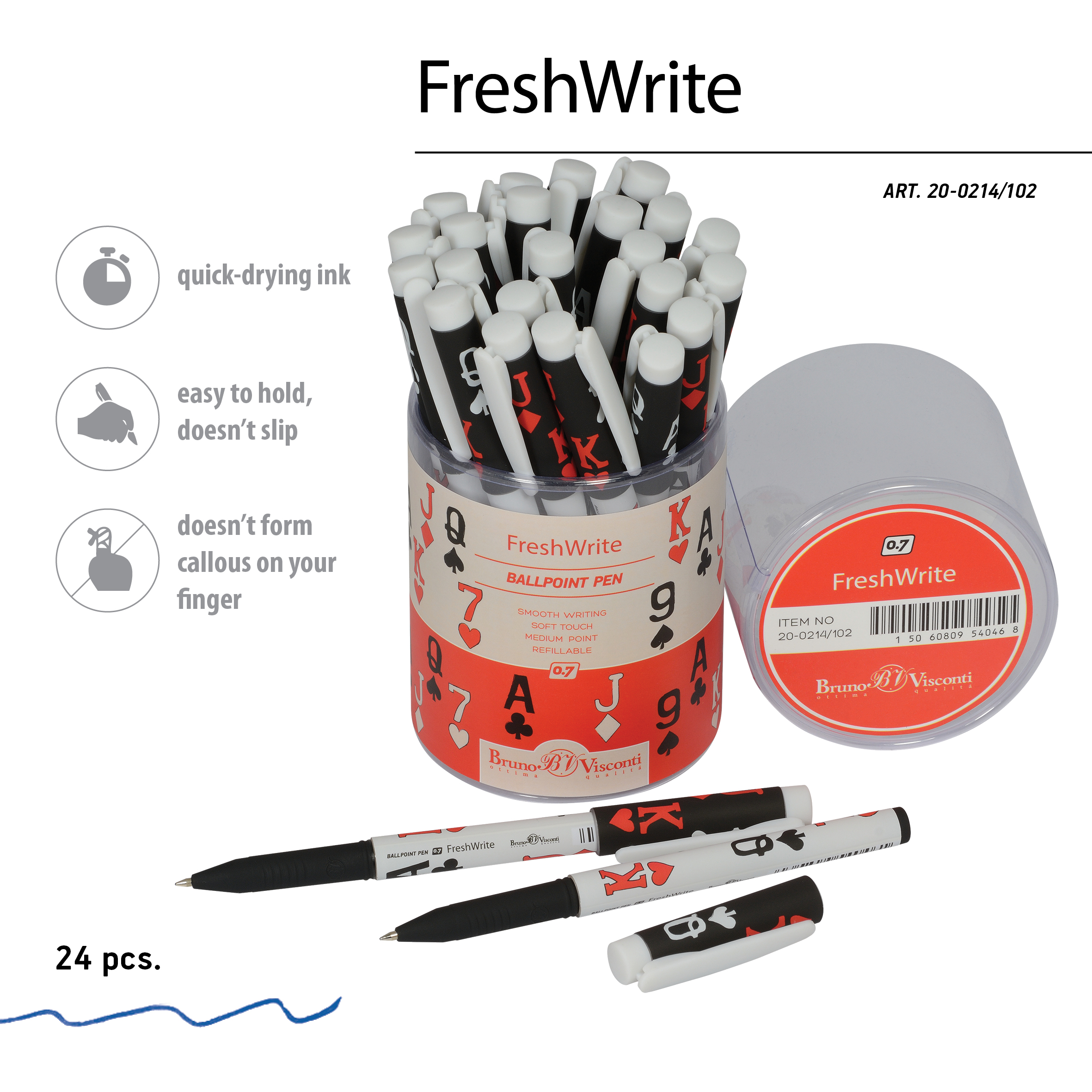 РУЧКА "FreshWrite. Игры. Карты", ШАРИКОВАЯ 0.7 ММ, СИНЯЯ РУЧКА "FreshWrite. Игры. Карты", ШАРИКОВАЯ 0.7 ММ, СИНЯЯ