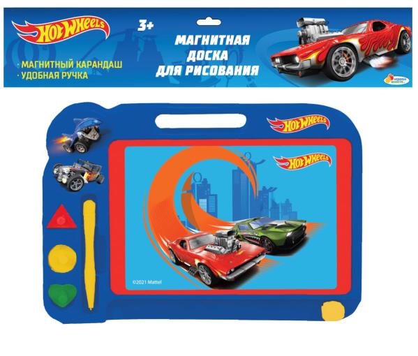 Доска для рисования ХОТ ВИЛС магнитная, ч/б, 3 штампа, 27*20см. ИГРАЕМ ВМЕСТЕ Доска для рисования ХОТ ВИЛС магнитная, ч/б, 3 штампа, 27*20см. ИГРАЕМ ВМЕСТЕ
