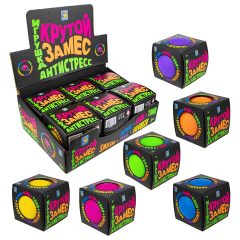 Игрушка-антистресс Крутой замес "Шар", диаметр 10 см, ассорти, шоубокс Игрушка-антистресс Крутой замес "Шар", диаметр 10 см, ассорти, шоубокс