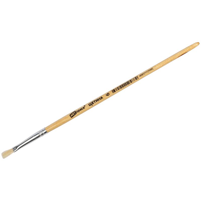 Кисть ArtSpace щетина, плоская №06, пакет, европодвес BHF6_14588 Кисть ArtSpace щетина, плоская №06, пакет, европодвес BHF6_14588