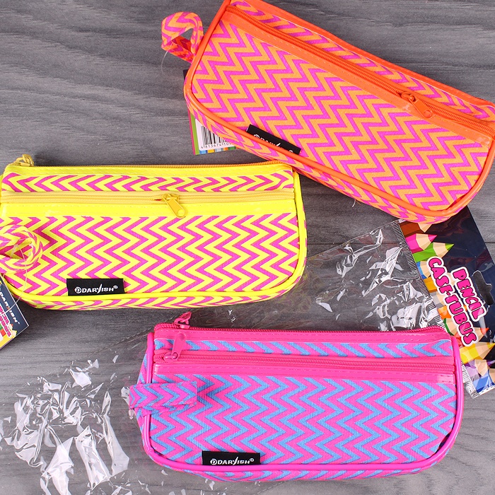 Пенал мягкий тубус "Darvish" ассорти с дополнительным карманом