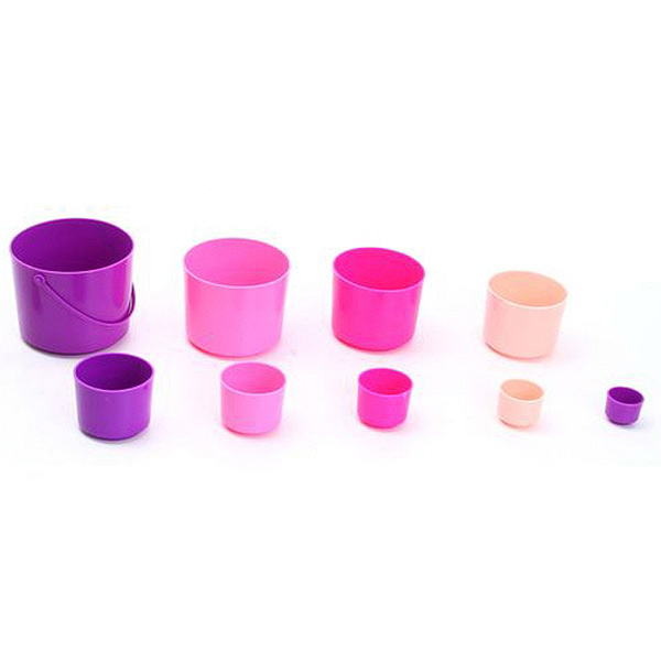 Песочный набор ведро-пирамида, 9 формочек , в сетке Песочный набор ведро-пирамида, 9 формочек , в сетке