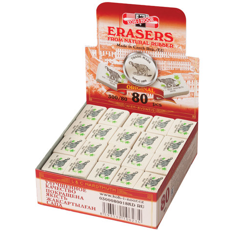 Резинка стирательная KOH-I-NOOR "Слон", прямоугольная, 26х18,5х8 мм, Резинка стирательная KOH-I-NOOR "Слон", прямоугольная, 26х18,5х8 мм,