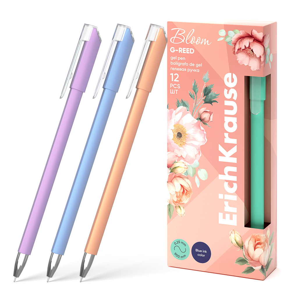 Ручка гелевая ErichKrause G-Reed Stick Pastel Bloom 0.38, цвет чернил синий Ручка гелевая ErichKrause G-Reed Stick Pastel Bloom 0.38, цвет чернил синий