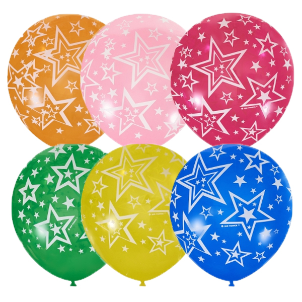 12"/30см Декоратор (шелк) 5 ст. рис Звезды 25шт 12"/30см Декоратор (шелк) 5 ст. рис Звезды 25шт