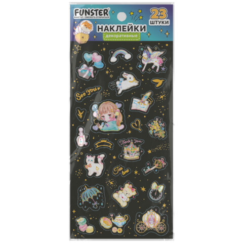 Наклейки декоративные "Black edition", 17,5х9 см, ассорти 6 видов,