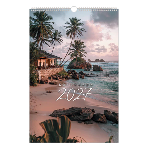 Календарь на гребне с ригелем 2027 г., 30х45 см, BRAUBERG, "Морские Календарь на гребне с ригелем 2027 г., 30х45 см, BRAUBERG, "Морские