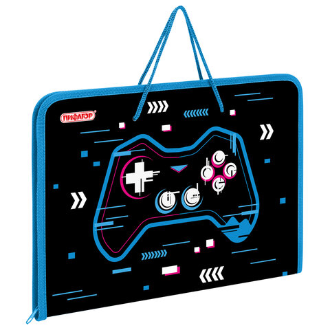 Папка для труда на молнии с ручками ПИФАГОР А4, 1 отделение, пластик, Папка для труда на молнии с ручками ПИФАГОР А4, 1 отделение, пластик,