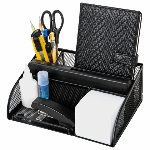 Подставка-органайзер BRAUBERG "Germanium", 5 секций, 255х180х105 мм, Подставка-органайзер BRAUBERG "Germanium", 5 секций, 255х180х105 мм,