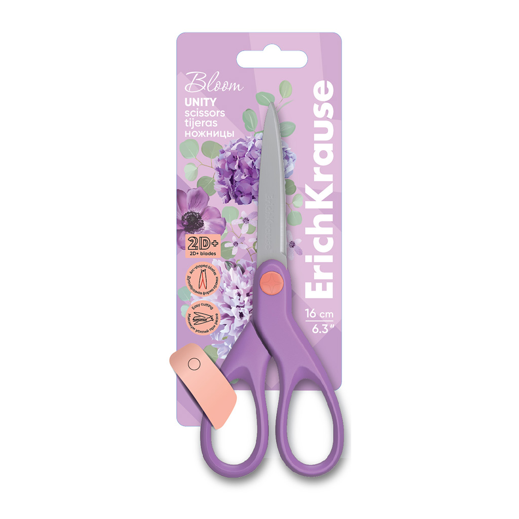 Ножницы ErichKrause Unity Pastel Bloom, 16 см, ассорти Ножницы ErichKrause Unity Pastel Bloom, 16 см, ассорти