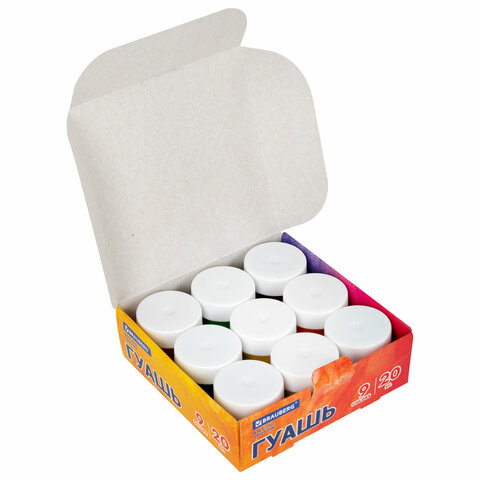 Гуашь BRAUBERG "ART ПЕЙЗАЖ", 9 цветов по 20 мл, 192556 Гуашь BRAUBERG "ART ПЕЙЗАЖ", 9 цветов по 20 мл, 192556