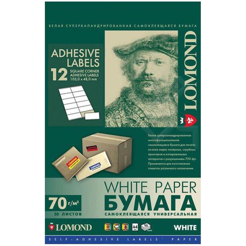 Бумага самоклеящаяся А4 50л. LOMOND 12 фр.(105*48): 2100065 штр.: 4607008182149 Бумага самоклеящаяся А4 50л. LOMOND 12 фр.(105*48): 2100065 штр.: 4607008182149