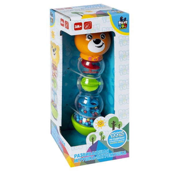 Развивающая игрушка "МЕДВЕЖОНОК-ПОГРЕМУШКА", с цветными шариками, Baby Развивающая игрушка "МЕДВЕЖОНОК-ПОГРЕМУШКА", с цветными шариками, Baby