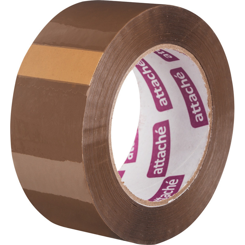 Клейкая лента упаковочная ATTACHE 48мм х 132м 45мкм коричневая 969517 Клейкая лента упаковочная ATTACHE 48мм х 132м 45мкм коричневая 969517