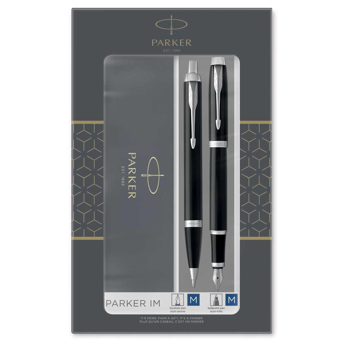Набор Parker "IM Black CT": ручка шариковая, 1,0мм и ручка перьевая, Набор Parker "IM Black CT": ручка шариковая, 1,0мм и ручка перьевая,