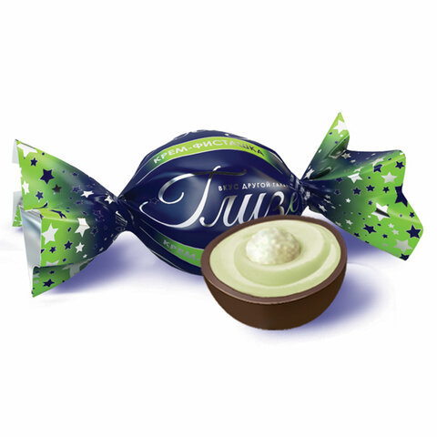 Конфеты ГЛИЗЕ с кремовой начинкой со вкусом "Фисташка" и воздушным Конфеты ГЛИЗЕ с кремовой начинкой со вкусом "Фисташка" и воздушным