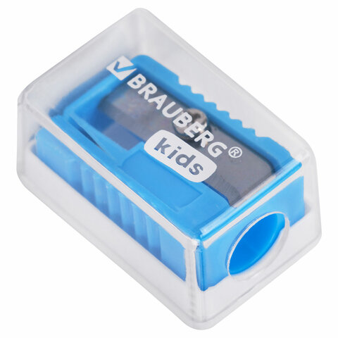 Точилка BRAUBERG KIDS "MINI", с контейнером, пластиковая, пастельные