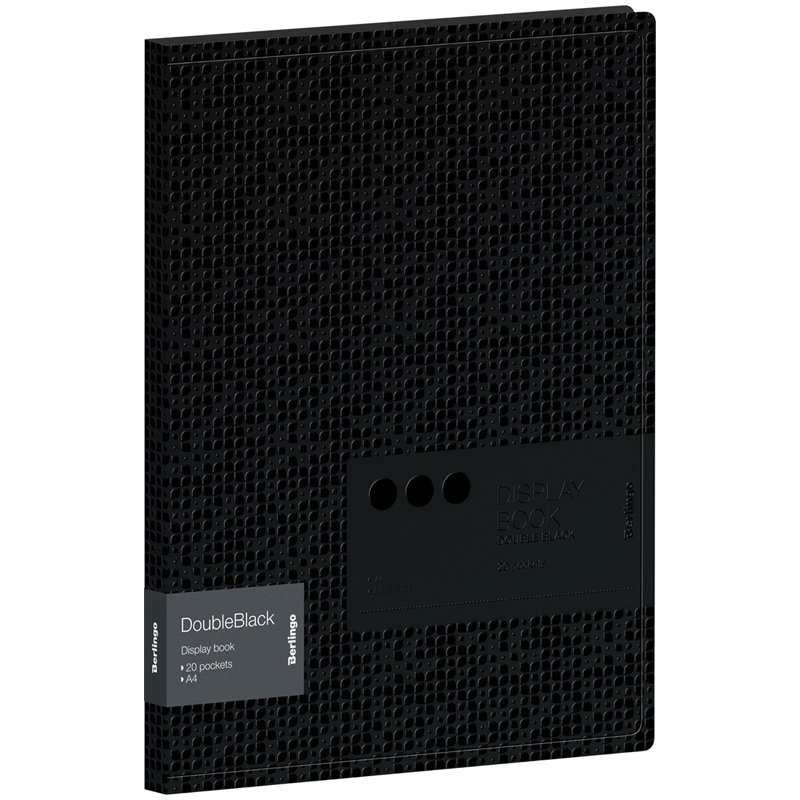 Папка с 20 вкладышами Berlingo "DoubleBlack", 17мм, 600мкм, черная, с Папка с 20 вкладышами Berlingo "DoubleBlack", 17мм, 600мкм, черная, с