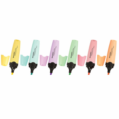 Набор текстовыделителей BRAUBERG 6 шт., АССОРТИ, "DELTA PASTEL", линия Набор текстовыделителей BRAUBERG 6 шт., АССОРТИ, "DELTA PASTEL", линия