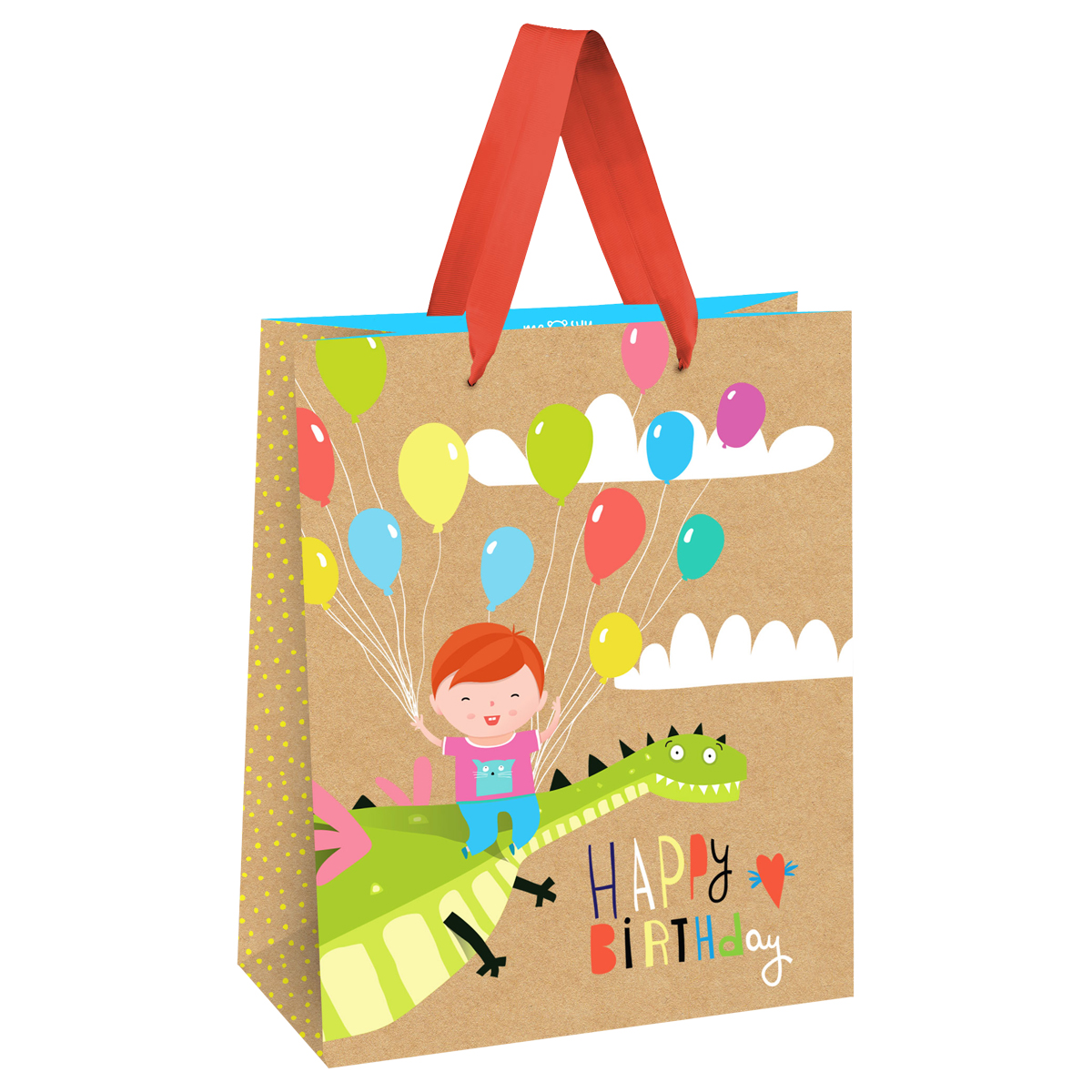 Пакет подарочный 18*23*10см MESHU "Happy Birthday. Dragon", выборочный Пакет подарочный 18*23*10см MESHU "Happy Birthday. Dragon", выборочный