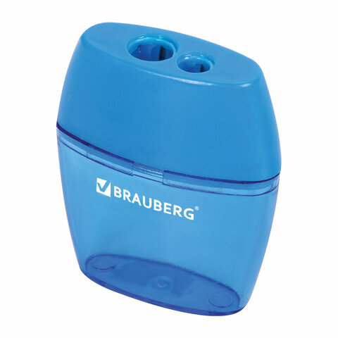 Точилка BRAUBERG "Diamond Dual" с контейнером, пластиковая, овальная, Точилка BRAUBERG "Diamond Dual" с контейнером, пластиковая, овальная,