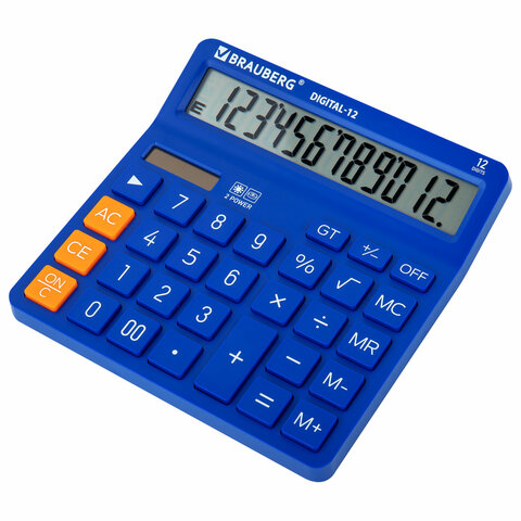 Калькулятор настольный BRAUBERG DIGITAL-12-BL (151х152 мм), 12 разрядов, двойное