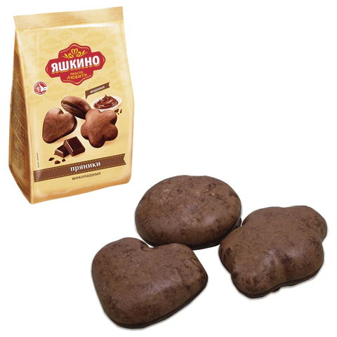 Пряники ЯШКИНО "Шоколадные" мягкие в двойной глазури, 350 г, ЯП901 Пряники ЯШКИНО "Шоколадные" мягкие в двойной глазури, 350 г, ЯП901