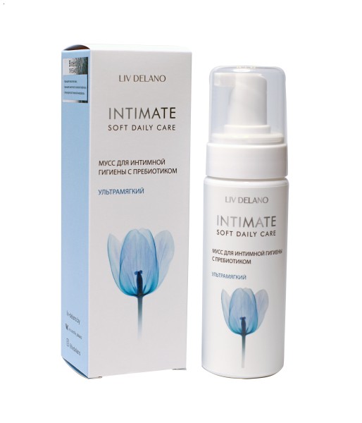 LIV DELANO INTIMATE МУСС для интимной гигиены УЛЬТРАМЯГКИЙ с пребиотиком, 150мл LIV DELANO INTIMATE МУСС для интимной гигиены УЛЬТРАМЯГКИЙ с пребиотиком, 150мл