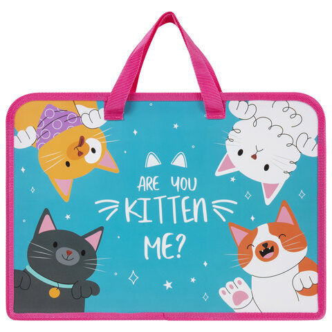 Папка на молнии с ручками ЮНЛАНДИЯ А4, 1 отделение, пластик, ширина 45 мм,