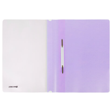 Скоросшиватель пластиковый BRAUBERG "Pastel" А4, 130/180 мкм, лиловый, Скоросшиватель пластиковый BRAUBERG "Pastel" А4, 130/180 мкм, лиловый,