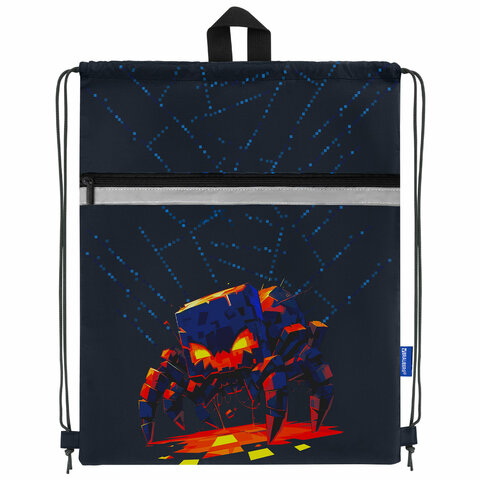 Мешок для обуви BRAUBERG, с петлей, светоотражающая полоса, 2 отделения, 46х36 Мешок для обуви BRAUBERG, с петлей, светоотражающая полоса, 2 отделения, 46х36