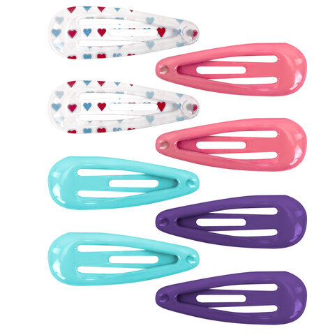 Заколки для волос НАБОР 8 шт., 3 см, клик-клак, глянцевый, разные цвета, MONTE Заколки для волос НАБОР 8 шт., 3 см, клик-клак, глянцевый, разные цвета, MONTE