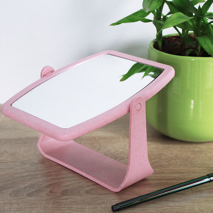 Зеркало настольное прямоугольное 13*15,8см двустороннее пластиковое ассорти Зеркало настольное прямоугольное 13*15,8см двустороннее пластиковое ассорти