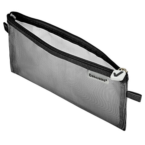 Пенал-конверт BRAUBERG, сетка, 22x10 см, черный, 272237 Пенал-конверт BRAUBERG, сетка, 22x10 см, черный, 272237