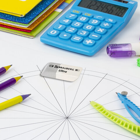 Ластик BRAUBERG "Ultra", 41х14х8 мм, серо-белый, натуральный каучук, Ластик BRAUBERG "Ultra", 41х14х8 мм, серо-белый, натуральный каучук,