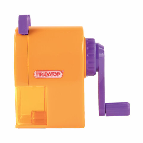 Точилка механическая ПИФАГОР "Монстрик", корпус оранжевый, для Точилка механическая ПИФАГОР "Монстрик", корпус оранжевый, для