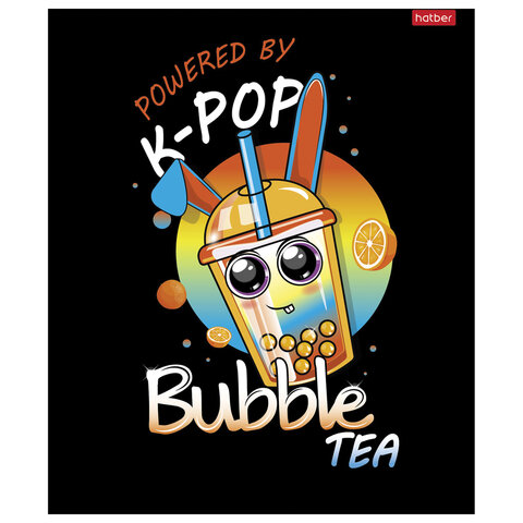 Тетрадь А5, 48 л., HATBER скоба, клетка, глянцевая ламинация, "Bubble
