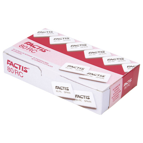 Резинка стирательная FACTIS 80 RC (Испания), прямоугольная, 28х20х7 мм, мягкая,
