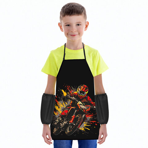 Фартук с нарукавниками для уроков труда ЮНЛАНДИЯ, регулировка по росту, 46х54