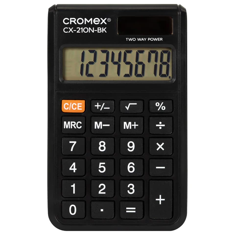 Калькулятор карманный CROMEX (КРОМЕКС) CX-210N-BK (96х62 мм), 8 разрядов, Калькулятор карманный CROMEX (КРОМЕКС) CX-210N-BK (96х62 мм), 8 разрядов,