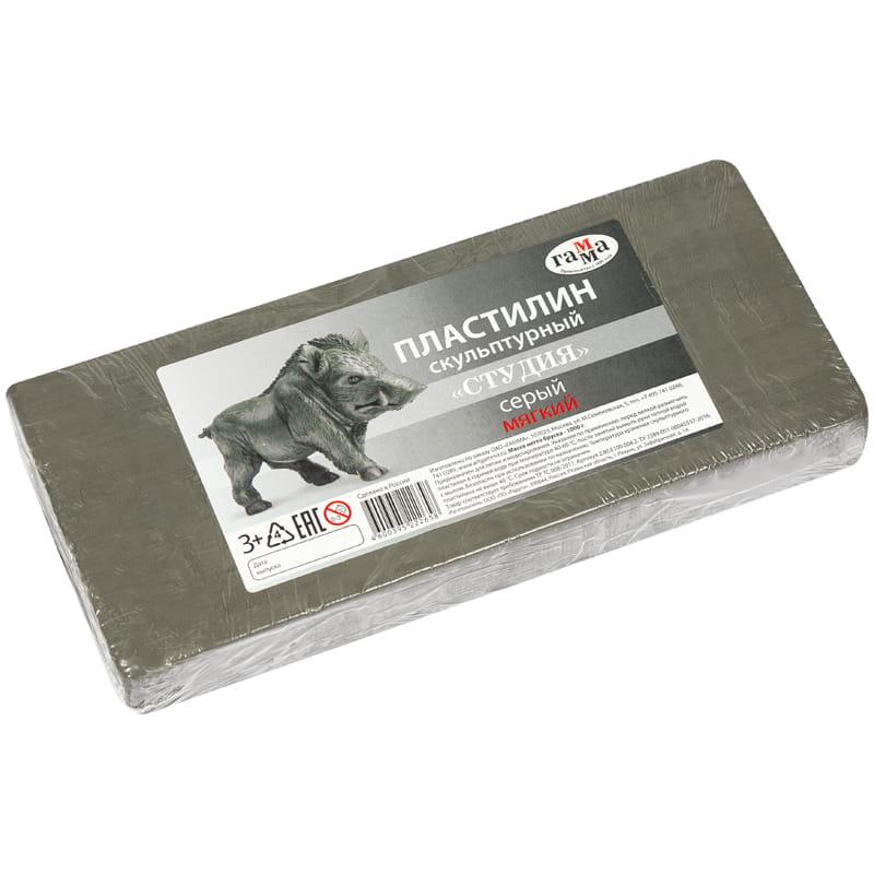 Пластилин скульптурный Гамма "Студия", серый, мягкий, 1кг. Пластилин скульптурный Гамма "Студия", серый, мягкий, 1кг.