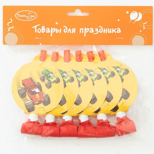 Язычок-гудок с карточкой Тачки Монстры Трак, 6 штук Язычок-гудок с карточкой Тачки Монстры Трак, 6 штук