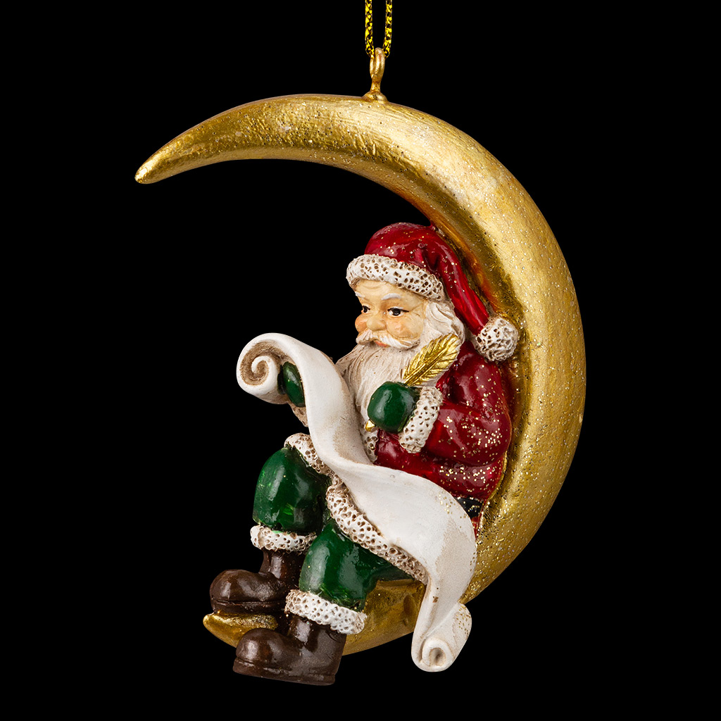 Украшение ErichKrause Decor® Дед Мороз на месяце 8.5см Украшение ErichKrause Decor® Дед Мороз на месяце 8.5см