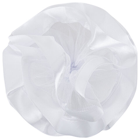 Бант для волос НАБОР 2 шт., диаметр 17 см, на резинке, белый, MONTE VITA (МОНТЕ