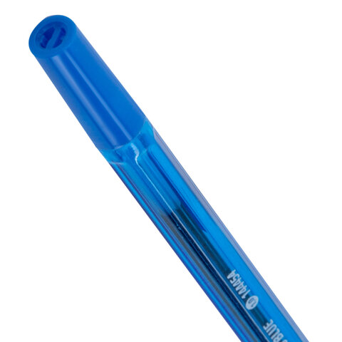 Ручка шариковая STAFF "Basic BP-66 BLUE", СИНЯЯ, корпус синий, узел 1