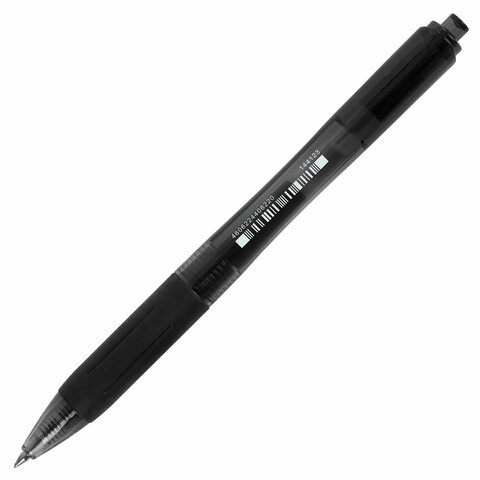 Ручка гелевая автоматическая с грипом BRAUBERG "OFFICE STYLE", ЧЕРНАЯ,